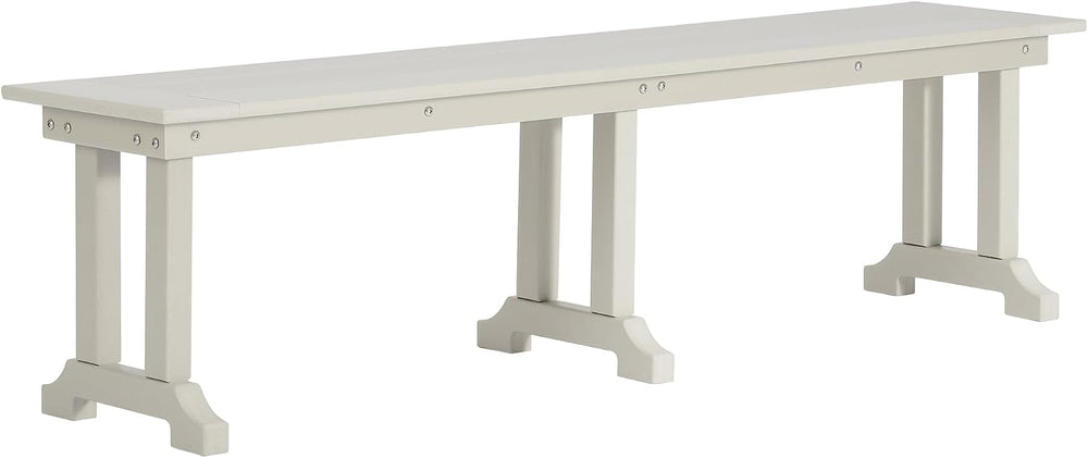 WO HOME FURNITURE 65" HDPE Outdoor Bench, 660 lbs Capacity, Sand