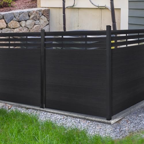 Mondaria Semi-Closed Privacy Fence Panels with 2 Posts for Outside, 6ft(W) x ...