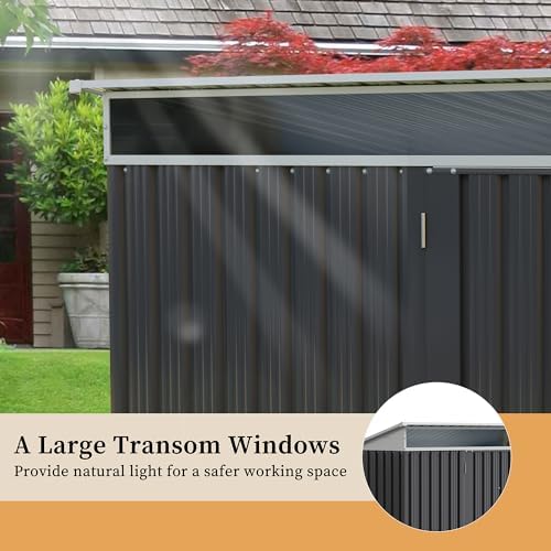 Vongrasig 5 x 3 x 6 FT Outdoor Storage Shed Clearance, Metal Garden Shed with...