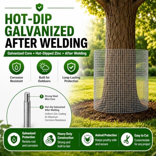 Hardware Cloth 1/2 inch Chicken Wire Fencing 48 x 100 Ft 19-Gauge | Hot-dip G...