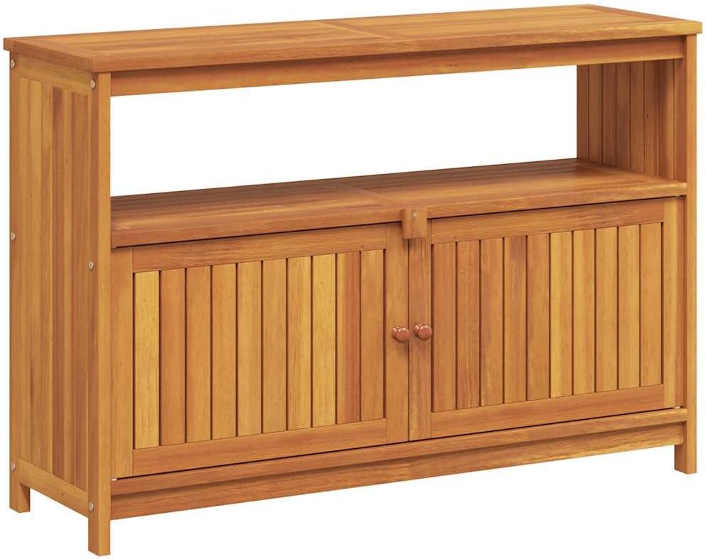 vidaXL Patio Console Table 43.3"x13.8"x29.5" Solid Wood Acacia