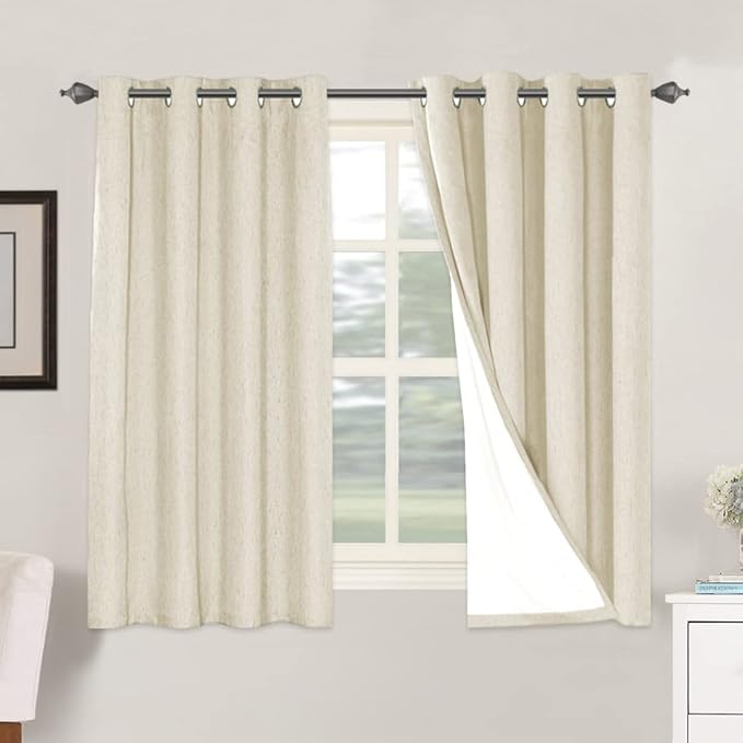 H.VERSAILTEX 100% Blackout Curtains for Bedroom Thermal Insulated Linen Textu...