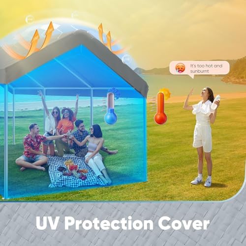 ADVANCE OUTDOOR 10x20 ft Carport Replacement Top Cover, Heavy Duty Waterproof...