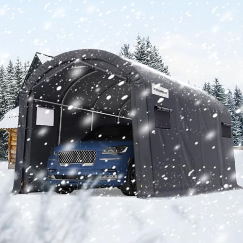 KING BIRD 10' x 20' Carport Shelter with Roll-up Ventilated Windows