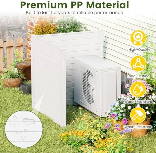 RELAX4LIFE Privacy Fence Screen, PVC Decorative Garden Fence Vinyl Fence Pane...