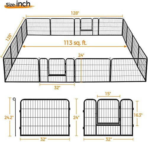 Yaheetech 24in x 43ft Rustproof Foldable Metal Decorative Garden Fence