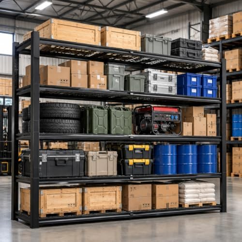 REIBII 60.1" W Heavy Duty Garage Shelving,3050LBS Metal Shelving for Shop