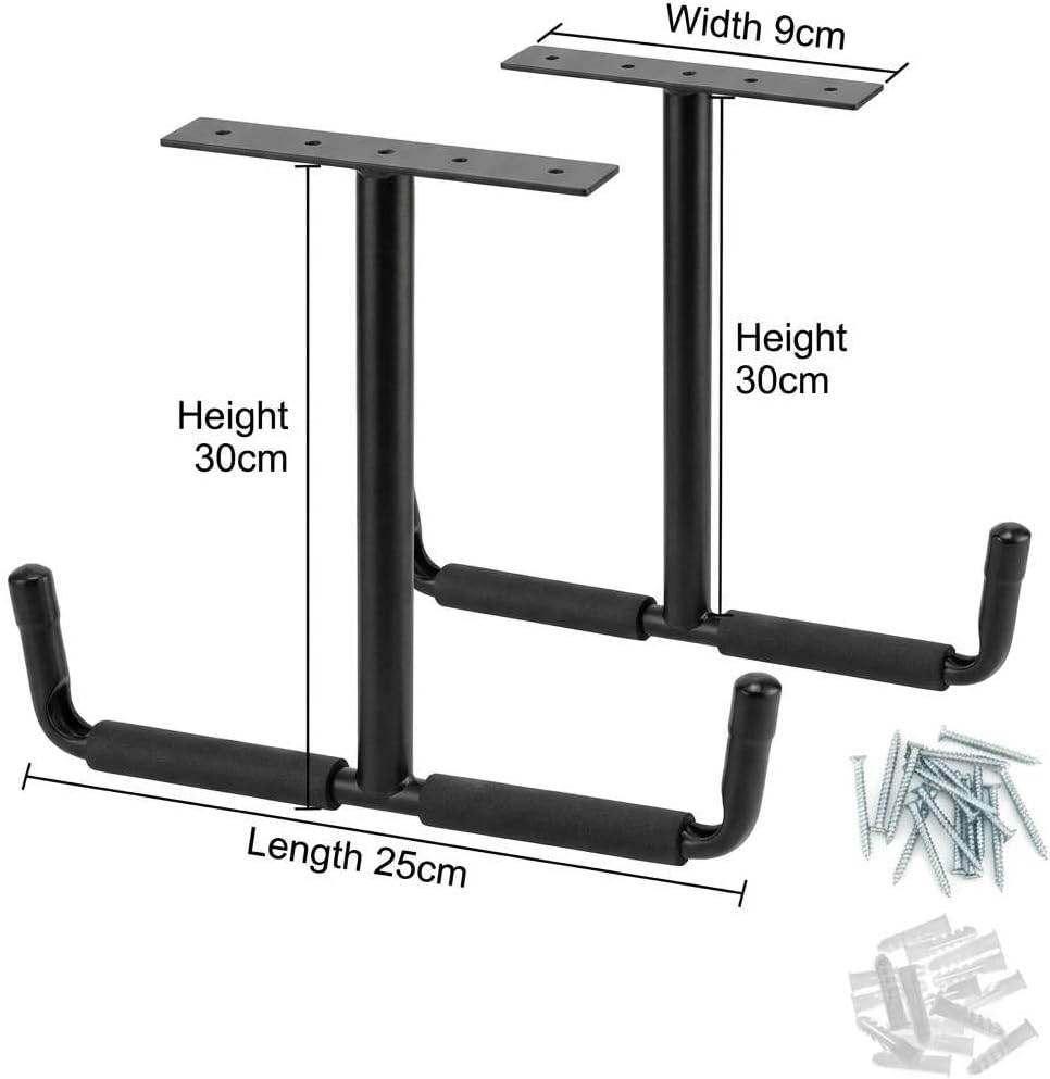 QWORK Overhead Ceiling Hooks Rack – Heavy Steel Storage Hangers for Garage, W...
