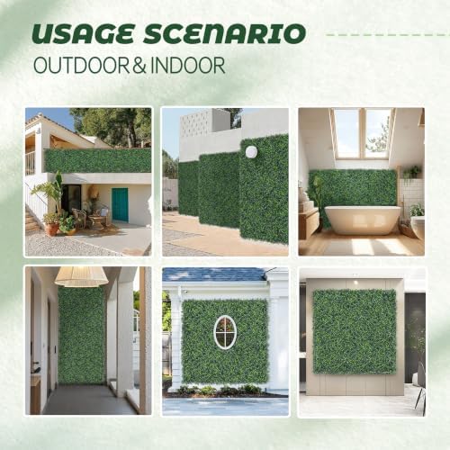 TTTM UV-Resistant Artificial Boxwood Hedge Vine Panels: 20"x20" 6 Pcs