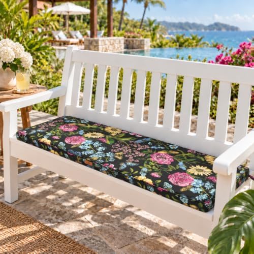 Outdoor Bench Cushion 45 x18 inch,Water Resistant Portable Porch Swing Cushio...