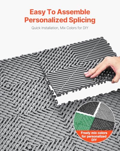 VEVOR Interlocking Drainage Mat, 12” x 12” Modular Interlocking Cushion, 40 P...