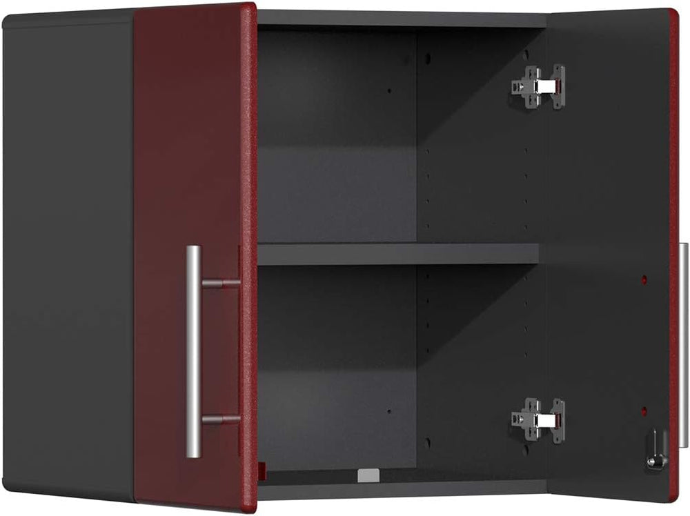 Ulti-MATE UG22091R 9-Piece Garage Cabinet Kit with Channeled Worktop in Ruby ...