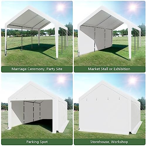 Carport 10x20ft Heavy Duty Canopy Storage Shed,Portable Garage Party Tent,Por...