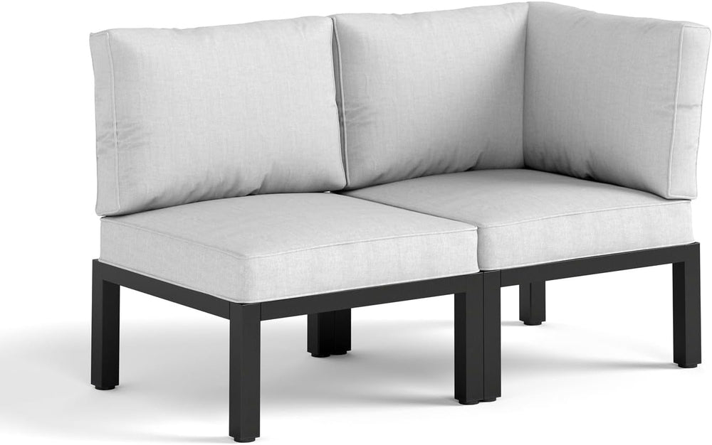 Sophia & William 2-Seat Metal Patio Loveseat Sofa with Cushions
