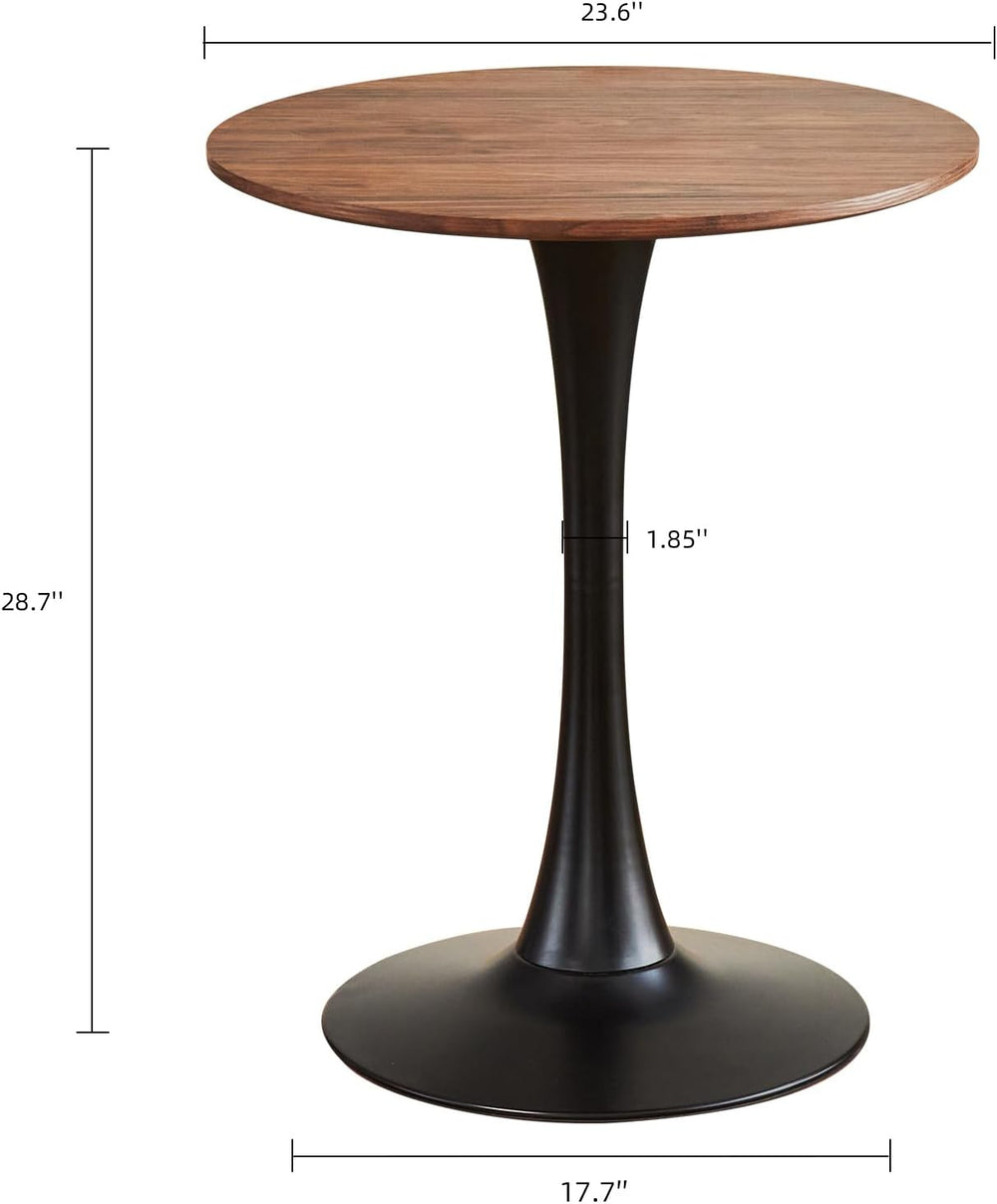 Round Dining Table, 24" Tulip Table (Faux Walnut)