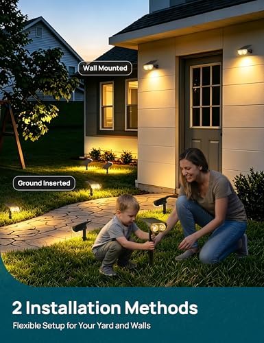 Linkind Solar Lights Outdoor Waterproof LED Spotlights Warm White 4 Pack