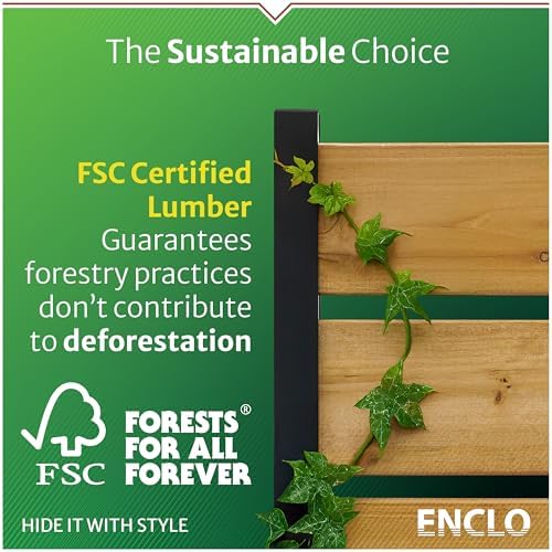 Enclo Richmond Privacy Screen, Cedar Wood, DIY No Dig Screen Kit