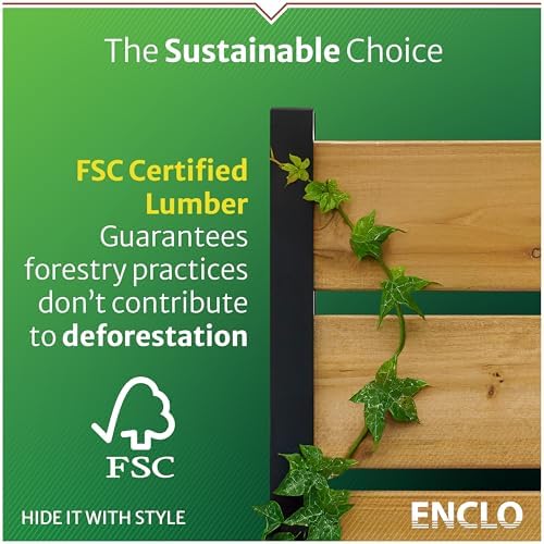 Enclo Easy Assembly Freestanding/Surface Mounted Privacy Screen, Hardwood