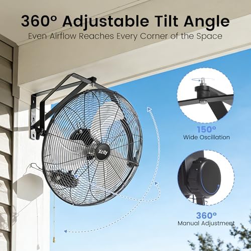 Xcity Wall Mount Fan 18", 3-Speed, IP44 Waterproof & Weatherproof