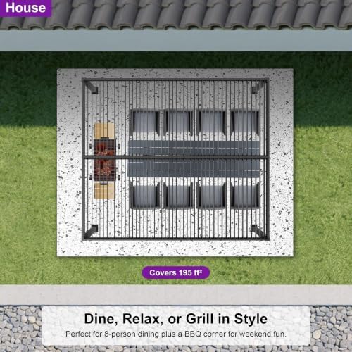 PURPLE LEAF Louvered Pergola 13' x 15' Outdoor Pergola w/Drainage System