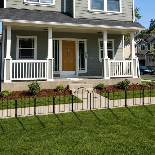 Garden Fence 20 Panels, 17 in H Above Ground, No Dig Metal Fence