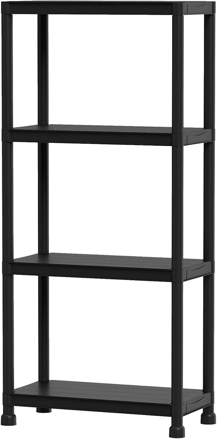 GIANTEX 4-Tier Heavy-Duty Plastic Storage Shelves (1,24" x 12.5" x ...