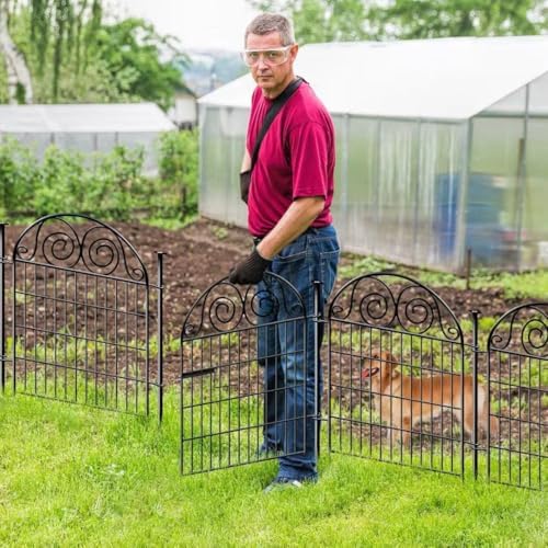 Getlay Tall Garden Fence with Gate, 36 Inch(H) 4 Panels Dog Fence Outdoor for...