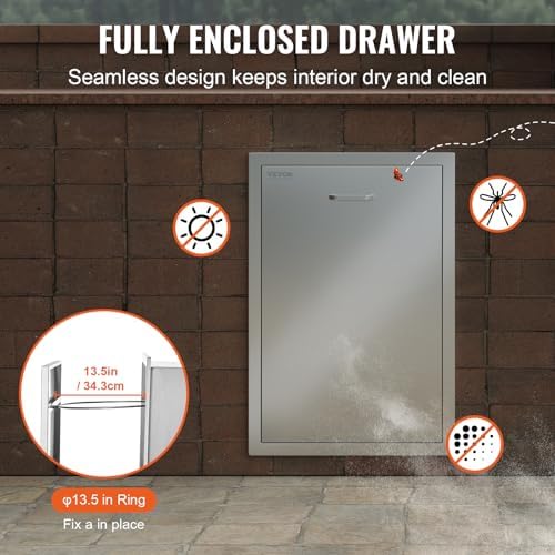 VEVOR Outdoor Kitchen Drawers 19.7"W x 29"H x 15.7"D Stainless...