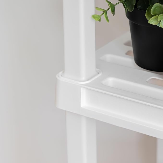 IRIS USA 3-Shelf Light Duty Plastic Storage Shelves, 150lb Capacity, 33"...