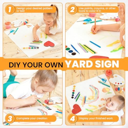 20 Pack Yard Signs,Metal Stakes, 17 x 12 Inches, Corrugated Plastic Board