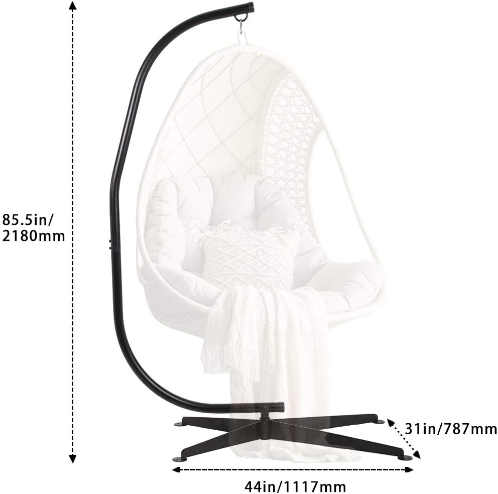 FDW Hanging Hammock Stands Hammock Chair Stands,C Stand Outdoor Solid Steel H...