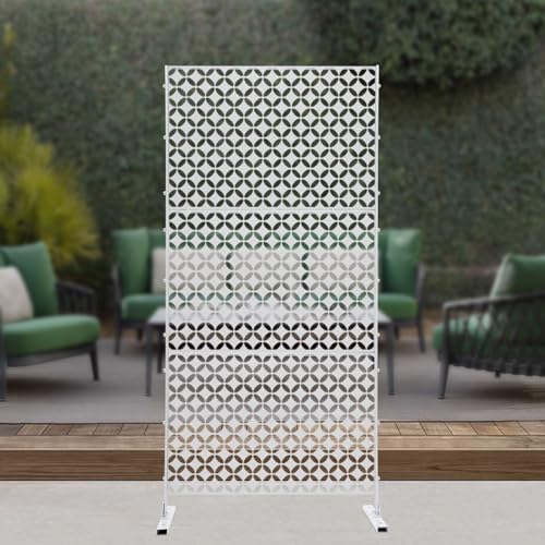 Outdoor Privacy Screen, 3 ft W x 6 ft H Metal Decoative Privacy Screen Panel ...