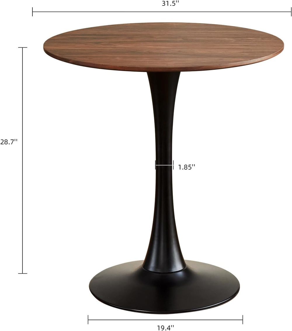 Round Dining Table, 31.5" Tulip Table (Faux Walnut)