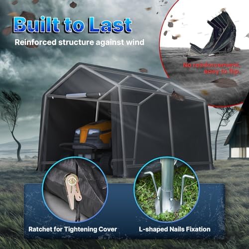 ADVANCE OUTDOOR 7x12 ft 2 Roll up Doors & Vents Outdoor Portable Storage ...
