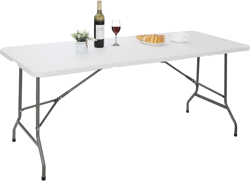 Folding Event Table, Heavy Duty Picnic Table Indoor Outdoor Camping, 6FT Port...