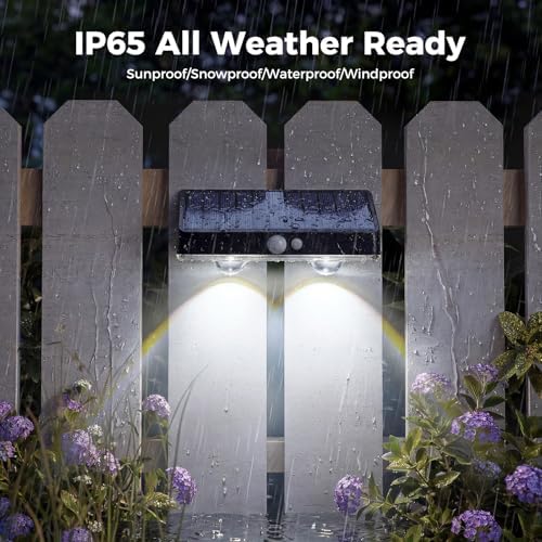 kolpop 16 Pack Solar Fence Lights Outdoor with 3 Modes Motion Sensor,IP65 Wat...