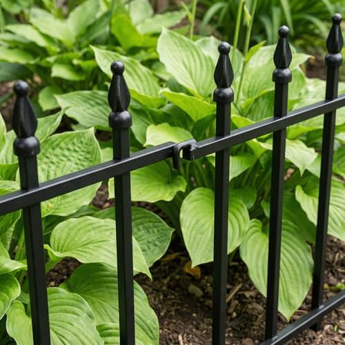 5-Pack Garden Border Fence, 23" W x 17" H, Black
