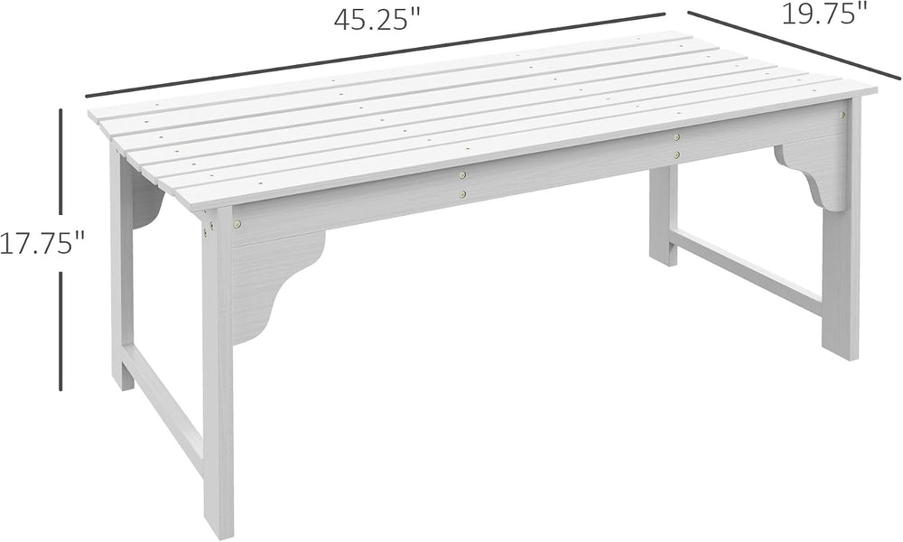 Outsunny Wooden Garden Bench Outdoor Park Bench with Slatted Seat White