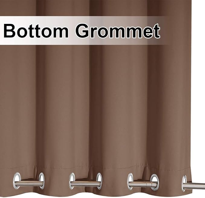 NICETOWN 2 Panels Weighted Blackout Curtains Rustproof Fixed Grommet Top and ...