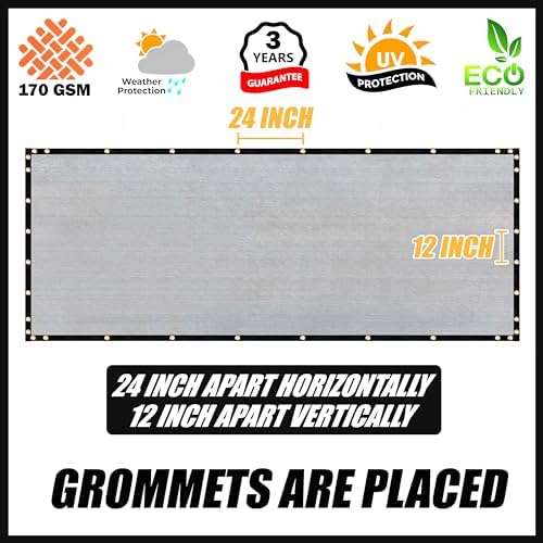 Royal Shade 6' x 10' Gray Fence Privacy Screen, Heavy Duty Windscreen