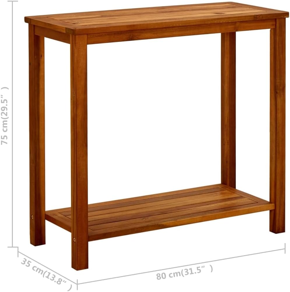 vidaXL Solid Acacia Wood Patio Console Table - 31.5"x13.8"x29.5&quo...