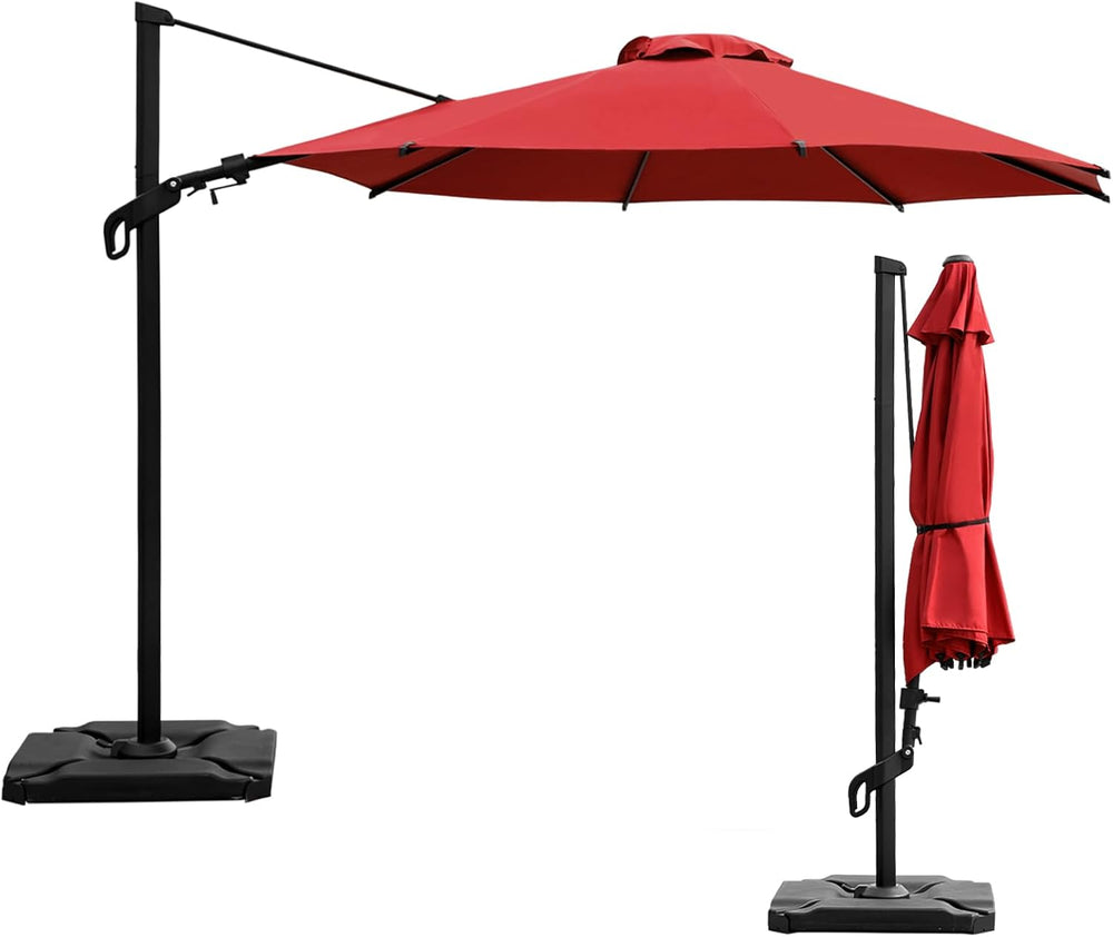 Abba Patio 10FT Vienna Offset Patio Umbrella Outdoor Cantilever Umbrella with...