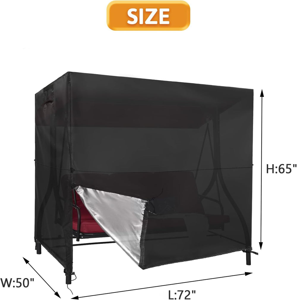 Kasla Swing Cover for Outdoor Swing with Canopy, 72" L×50" W×65&quo...