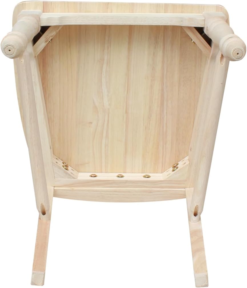 IC International Concepts Set of 2 Maine Solid Wood Chairs, Unfinished
