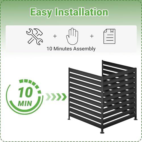 BESFUR 42" H x 38" W Metal Privacy Fence Panels for Outside, Decora...