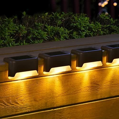 SOLPEX Solar Deck Lights Outdoor 24 Pack,Step Light Waterproof,Warm White