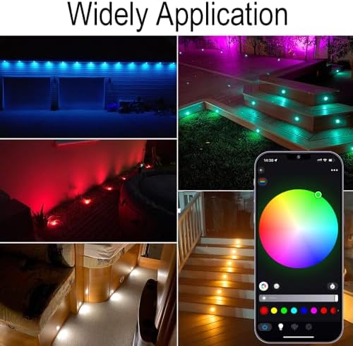 LED Deck Lights Kit, 30 Pack Φ1.22" Low Voltage WiFi Smart Recessed RGBW...