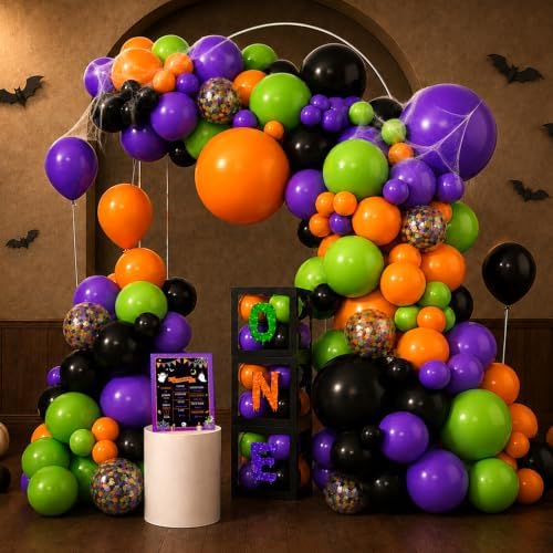 Halloween Spooky One Party Decorations Black Purple Halloween 1st Birthday