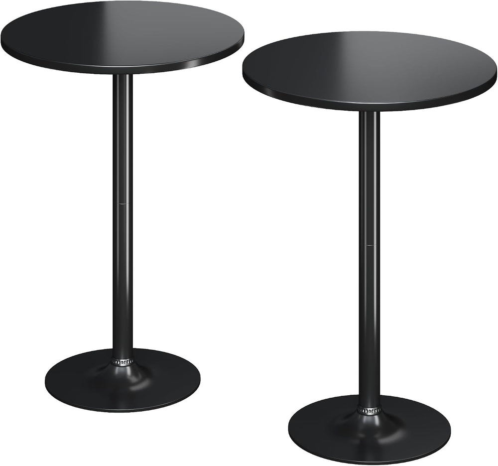 Flamaker Round Bistro Pub Table Modern Style Metal Base MDF Top Cocktail Bar ...
