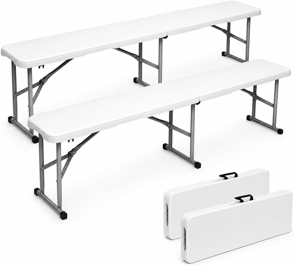 Plastic Folding Bench - Portable Bench Used for Indoor, Outdoor, Picnic, Part...